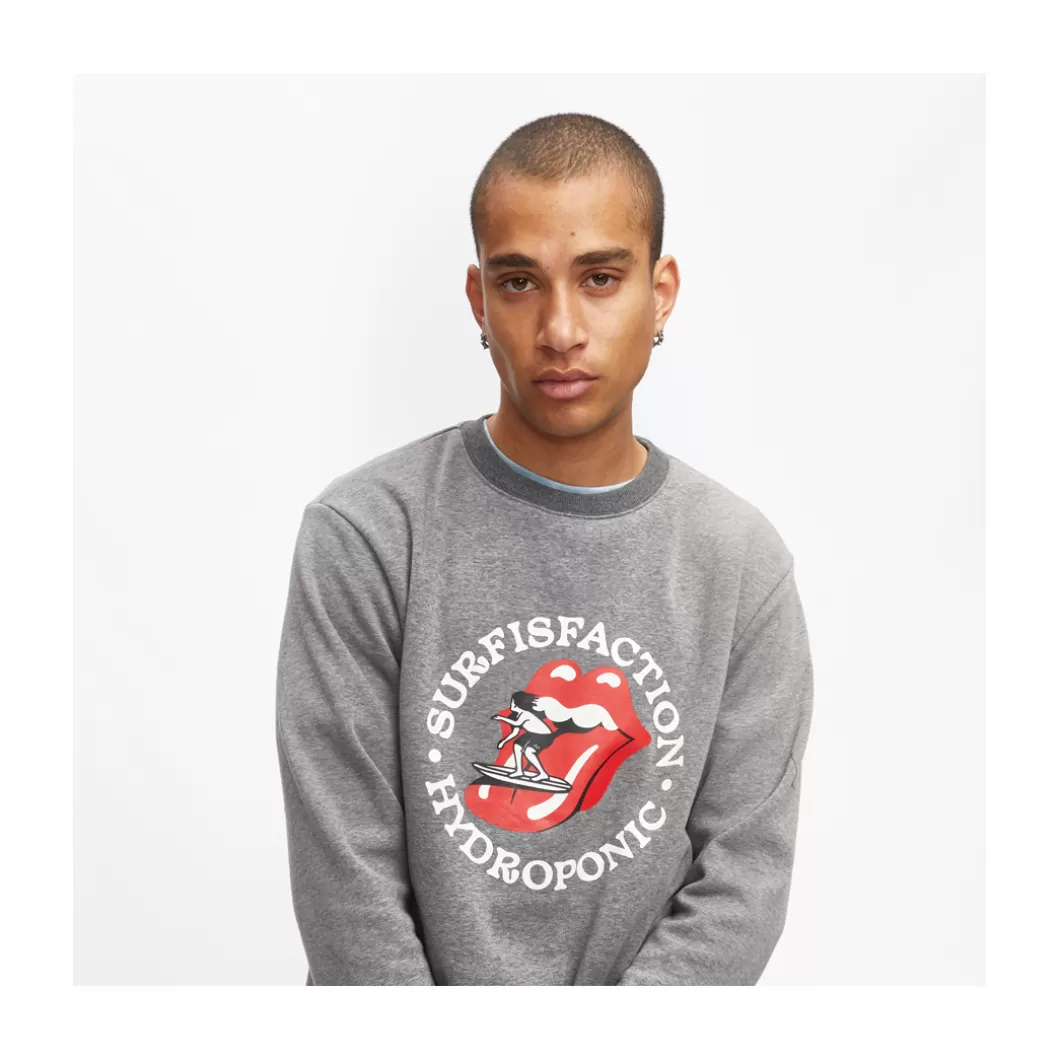 Clearance Crewneck Surfisfaction Heather Grey Adult Crewnecks