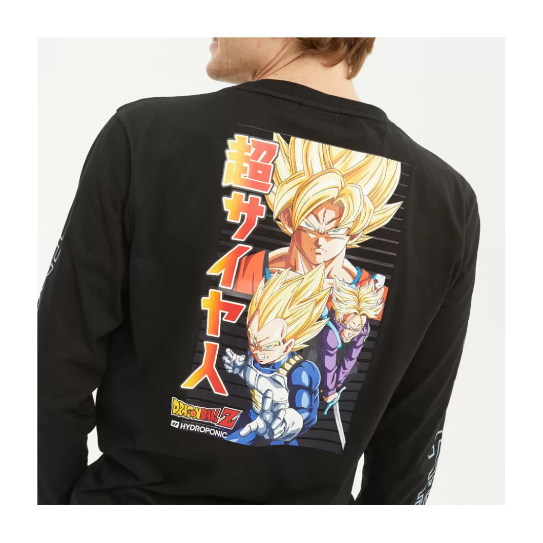 Discount Long Sleeve T-Shirt Dbz Saiyan 3 Black Adult Long Sleeve Tees