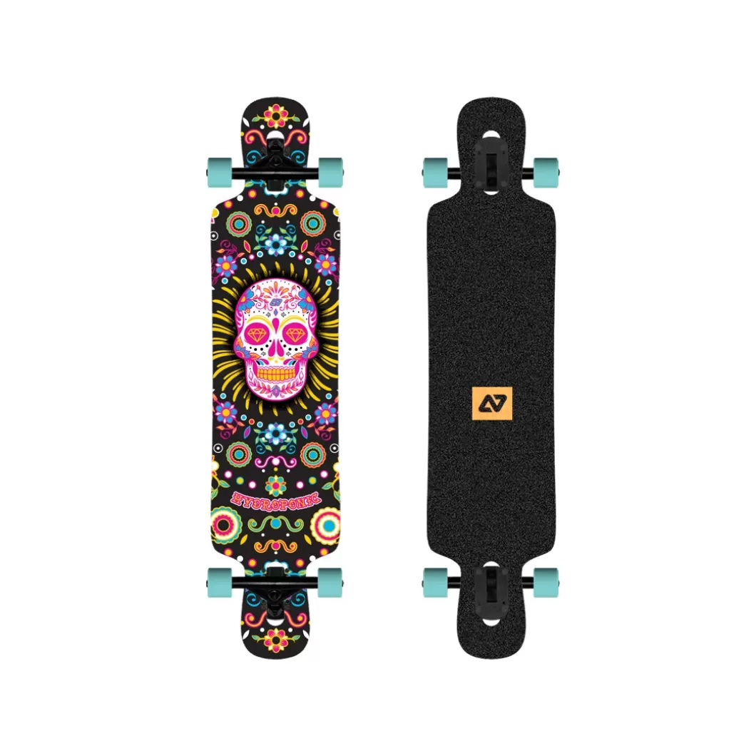 Hot Longboard Drop Through Dt 3.0 Mexican Skull Black Drop-Through