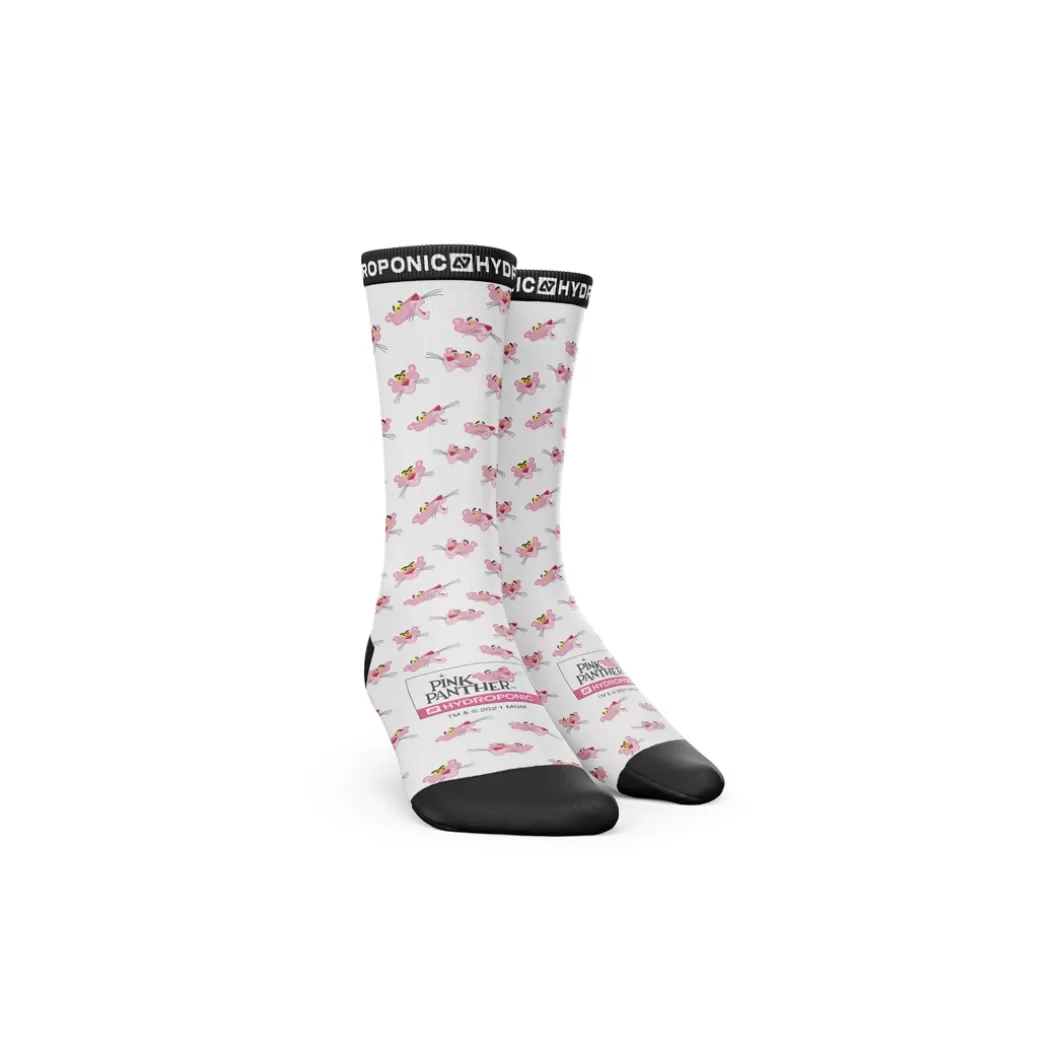 Online Socks Pink Panther Heads White Socks