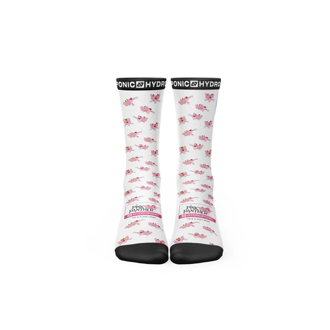 Online Socks Pink Panther Heads White Socks