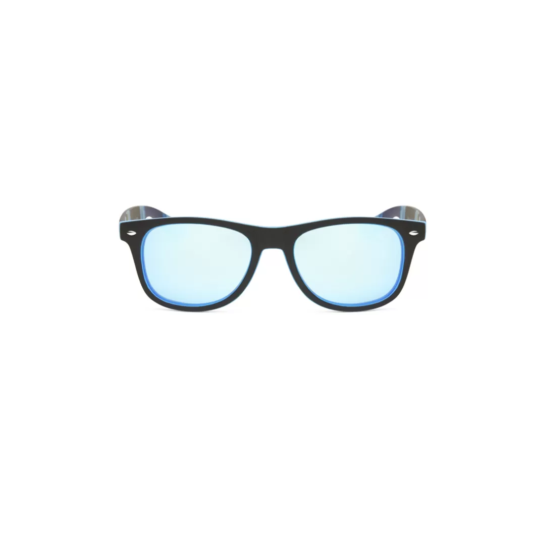 Discount Sunglasses Ew Wilton Black / Blue + Blue Mirror Sunglasses