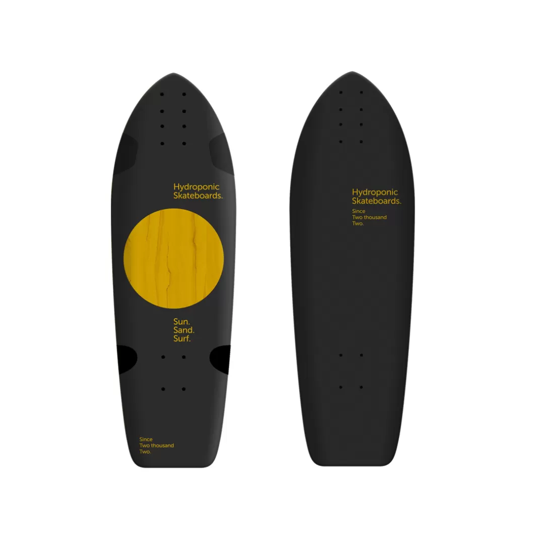 Online Surfskate / Cruiser Deck Square 31,5'' Lunar Black/Yellow Skate Cruiser Decks