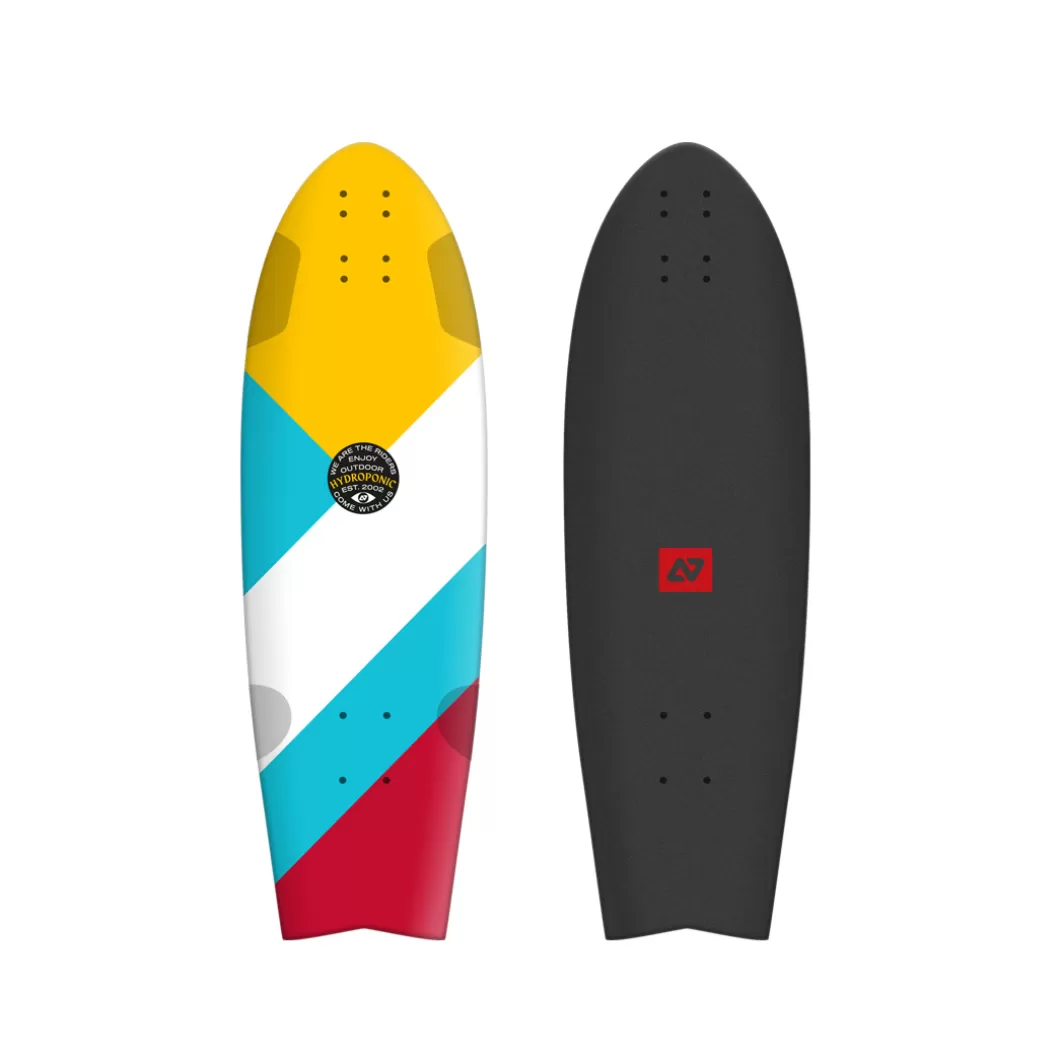 Best Sale Surfskate Deck Fish 31,5'' Vortex 2.0 Yellow / Red Skate Cruiser Decks