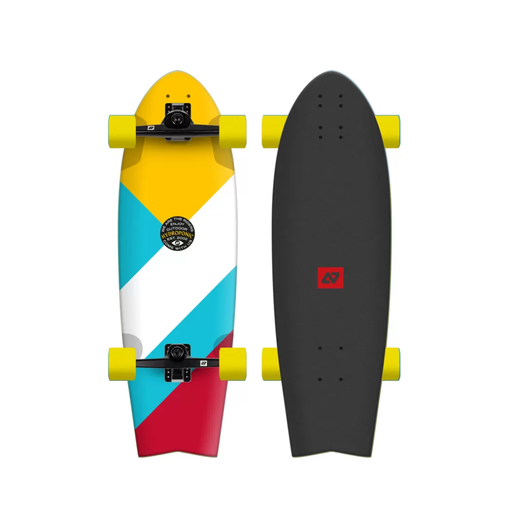 New Surfskate Fish 31,5'' Vortex 2.0 Yellow Red Surfskate Completes