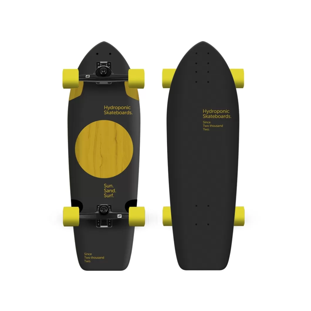 Shop Surfskate Square 31,5'' Lunar Black/Yellow Surfskate Completes