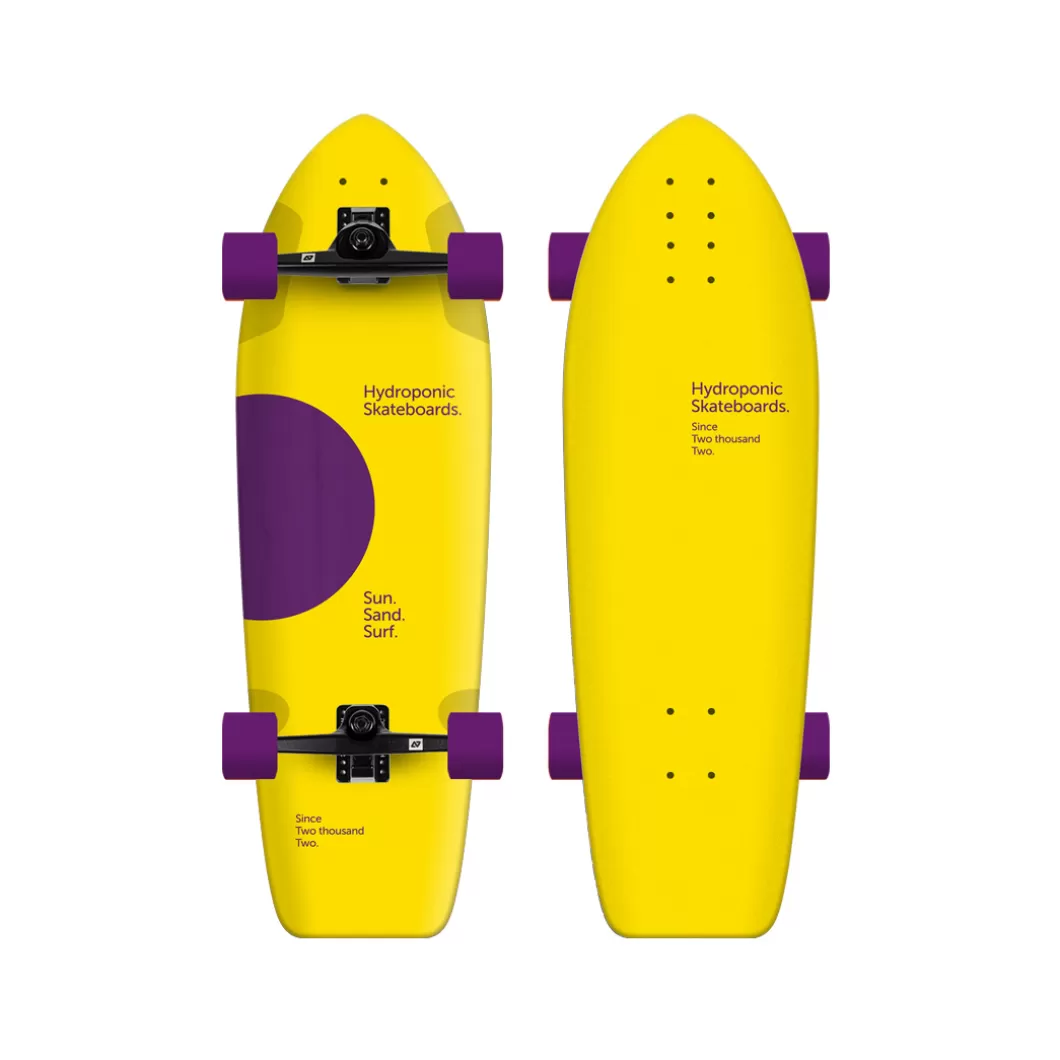 Cheap Surfskate Square 33'' Lunar Yellow / Purple Surfskate Completes