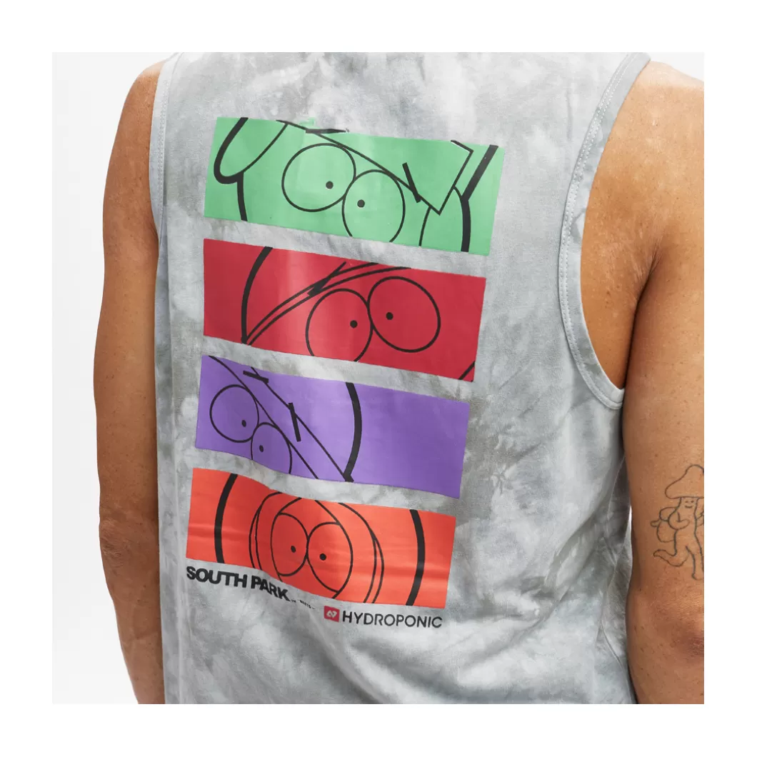 Sale Tank Top South Park Stack Tie Dye Grey Adult Tank Tops