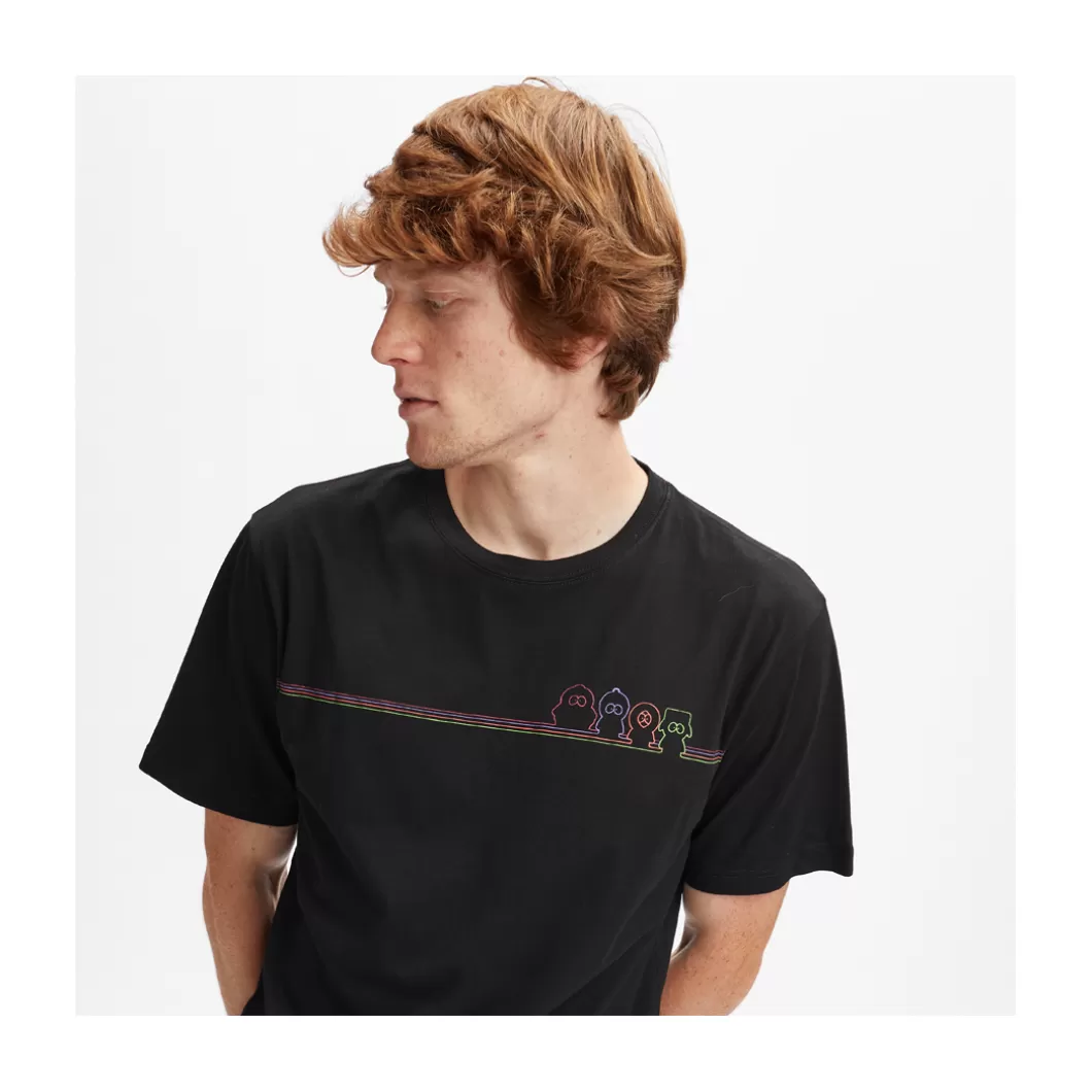 Shop T-Shirt South Park Outline Black Adult T-Shirts