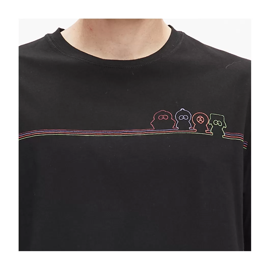 Shop T-Shirt South Park Outline Black Adult T-Shirts