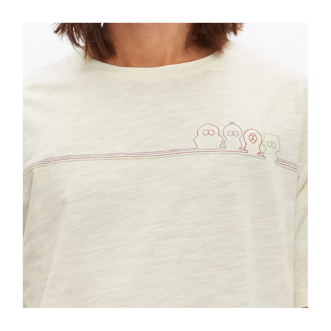 Shop T-Shirt South Park Outline Cream Adult T-Shirts